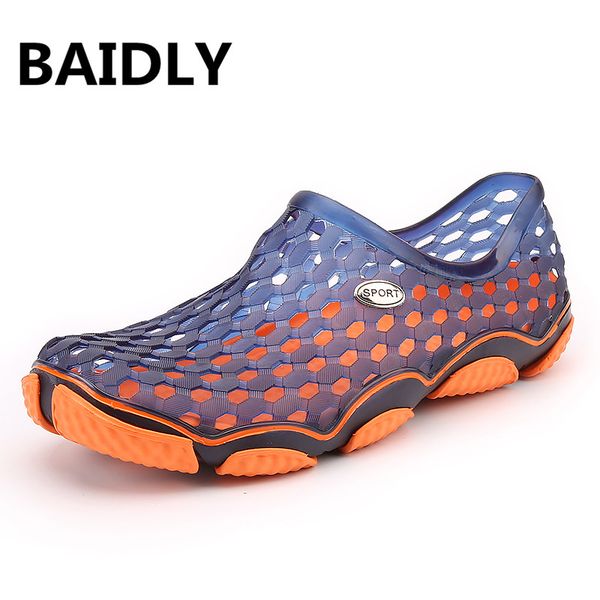 

beach sandals men summer beach shoes men garden clogs outdoor casual shoes slippers sandalias hombre plus size, Black