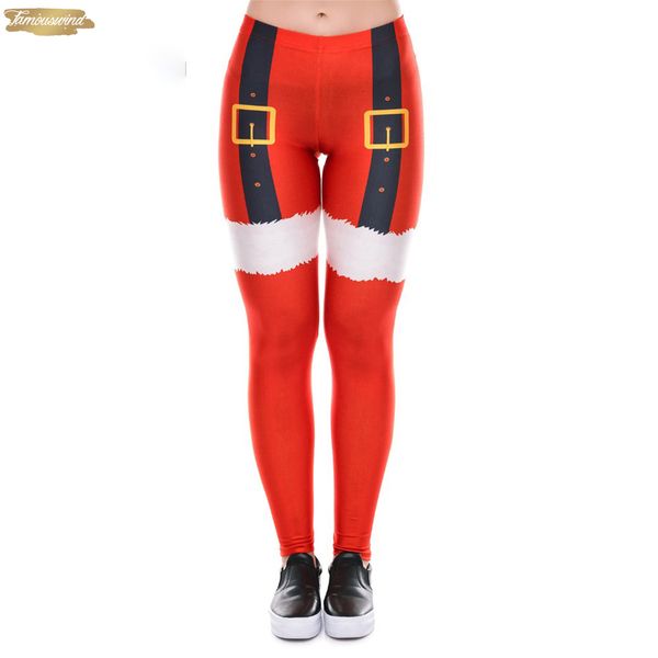 

fitness red leggings women plus size thigh belt printed leggins festival autumn winter christmas legging drop shipping, Black