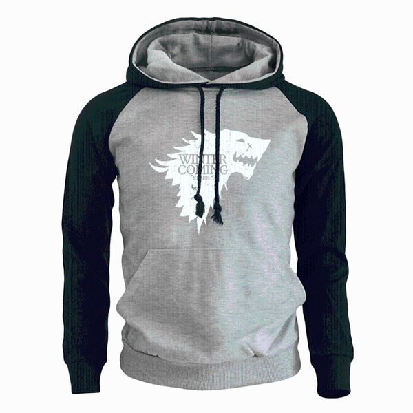 

2019 autumn new hoodie men hoodies sweatshirts winter is coming cotton hooded casual pullover, Black
