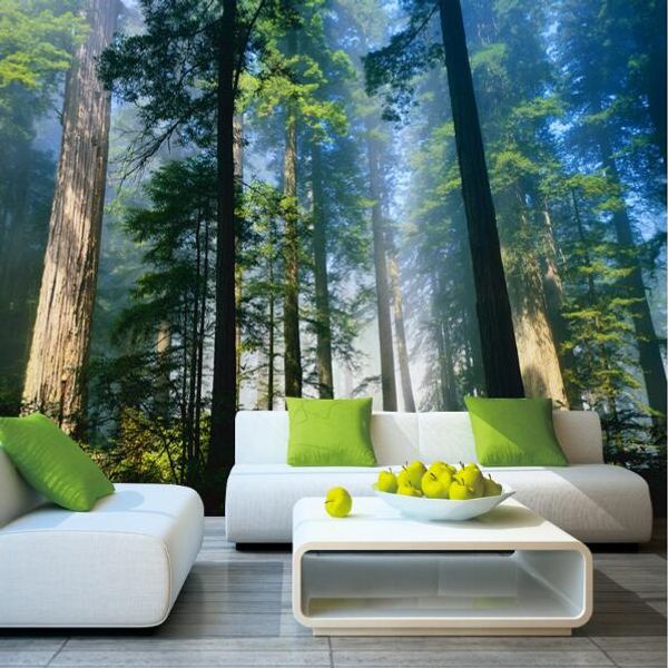 

papel murals forests wallpaper nature fog trees 3d wall p mural forest wall paper for background bedroom 3d murals