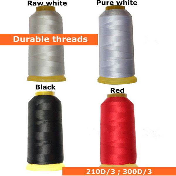 

high durable polyester black thread for leather/jeans/sofa sewing machine cable threads 210d thickness, Black;white