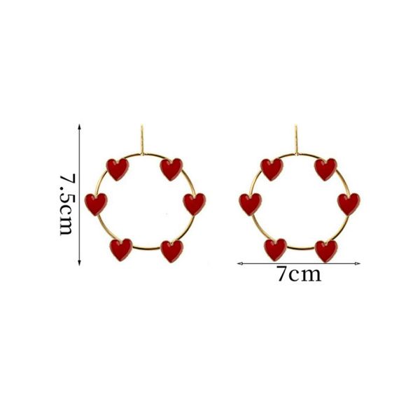 

women temperament peach heart alloy big hoop earrings for party k2, Golden;silver