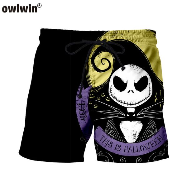 

2020 halloween men beach shorts 3d digital printing fish men's trunks polyester summer swimming shorts beach pants