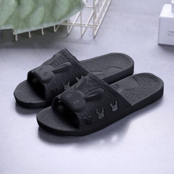 

home slippers women shoes household bathroom bath sandal slippers female shoes indoor couple unisex, Black