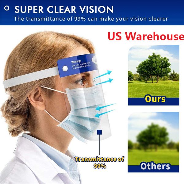 

Быстрая Безопасность Доставка Защитная многоразовый Регулируемая Прозрачная анфас Защитная Visor Anti-Сплевывание Всплеск Обложка для лица