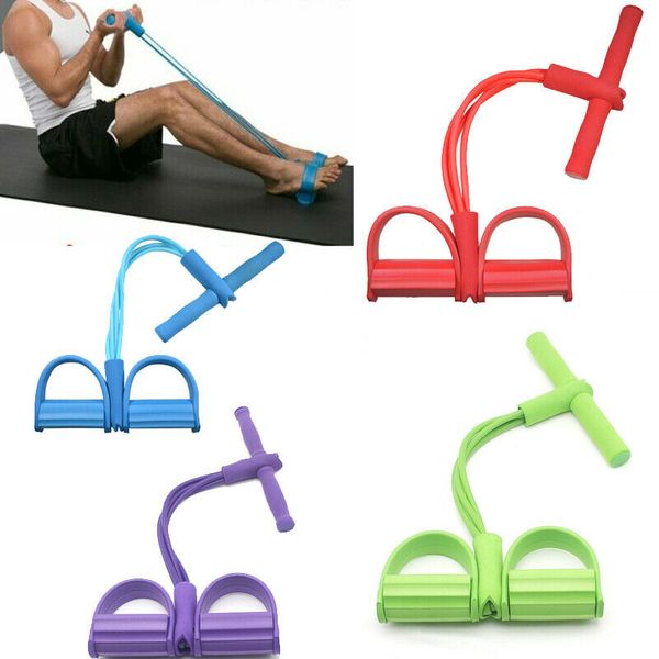 

resistance bands 4 tube pedal fitness rope latex pedal exerciser sit-up pull rope expander elastic bands yoga equipment