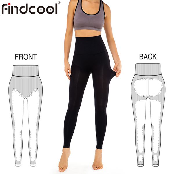 

findcool compression yoga pants women high waist compression pantyhose stockings control panties skinny trousers, White;red
