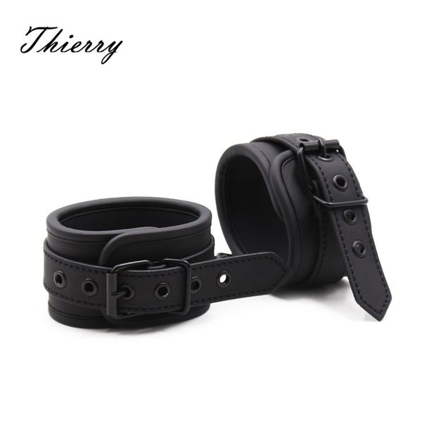 

thierry accessories bondage handcuff pu restraints cuff adjustable bondage leather ankle restraints exotic toy y200409 vgpug