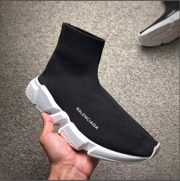 

2019 sneakers speed balenciaga running shoes trainer casual shoes men and women black white red luxury socks shoes sports with box