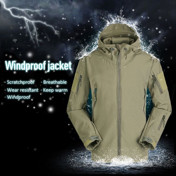 

2019 outdoor waterproof softshell jacket hunting windbreaker ski coat hiking rain camping fishing tactical clothing men&women nd, Blue;black