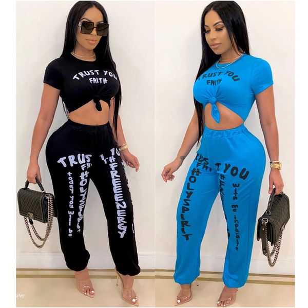 

zkyzwx plus size letter print 2 piece set women tracksuit summer clothes crop pant two pcs lounge wear outfits matching sets, White