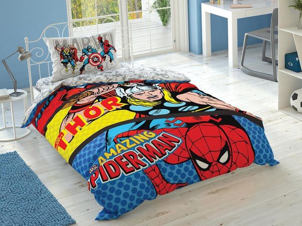 

100% cotton licensed single marvel comics duvet cover set bedding duvet cover set for kids children toddler, boy or girl