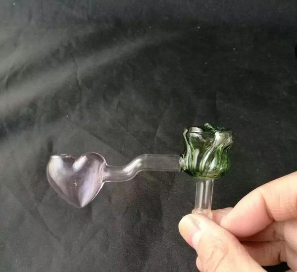 Garrafa Rose água de vidro Bongs Acessórios, tubos de vidro fumadores coloridos mini-multi-cores Pipes melhor mão Colher de vidro da tubulação