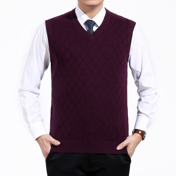 

men's spring autumn short v-neck wool knitted vest large size sweater pullover jumper jersey hombre warm slimming formal clothes, White;black