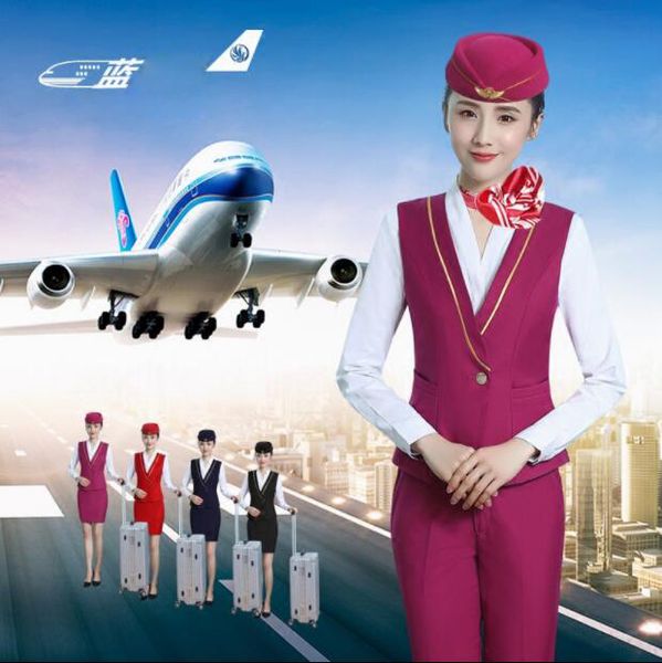 

professional women suits air hostess uniform high speed railway stewardess occupation uniform student interview clothings women, White;black