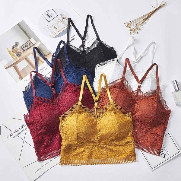 

bras 2021 lace sling wrapped chest beauty back vest anti-light belt pad underwear ladies bottom tube summer latest, Red;black