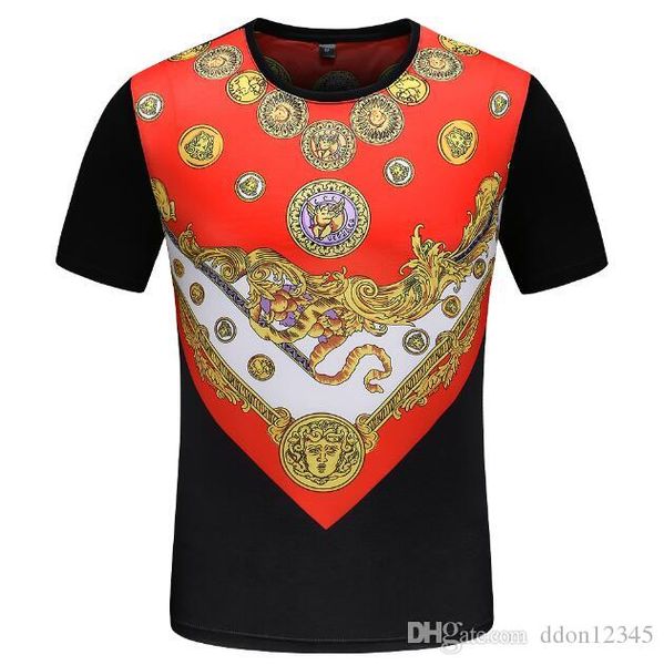 

summer 2019 style 3d digital printed couple t-shirts casual european and american gc wholesale men's and women's short sleeves, White;black