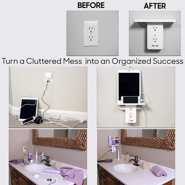 

выключатель розетка rack 6 электрической розетка удлинители 2 usb зарядных портов со съемным шельфом