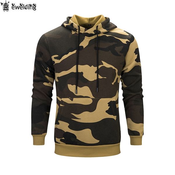 

new men hoodies casual sweatshirt men's hoodies autumn sportswear long sleeve camouflage hooded shirt mens brand clothing male, Black