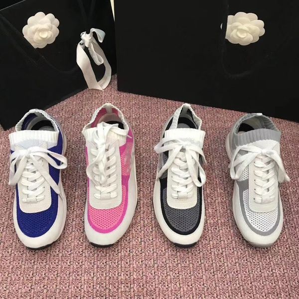 

fashion women shoes real leather handmade multicolor gradient technical fabric sneakers women famous shoes bag04 ch5, Black