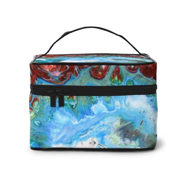 

a makeup bag wash bag receptacle cosmetic abstract painting (1