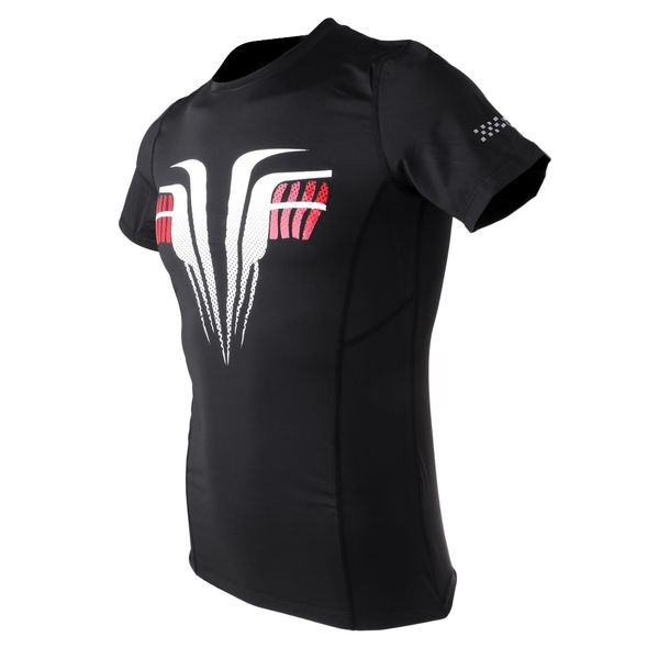 

легкий вес полудлинные мужская с коротким рукавом футболки tee спорт compression велоспорт фитнес-центр top black