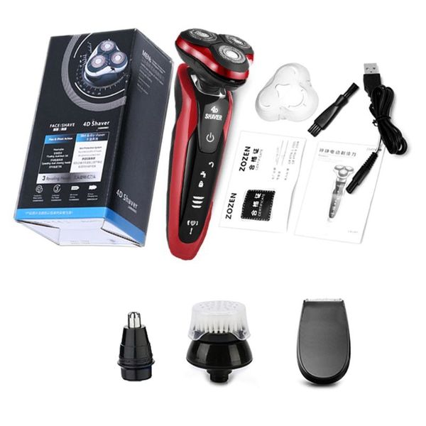 

4d rotary wet dry electric shaver multi-function men usb car charging body wash razor nose hair trimming beard knife home travel