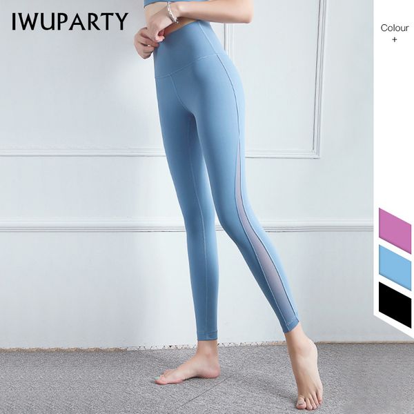 

iwuparty горячие лоскутные сетки спортивные леггинсы высокая талия сжатия йога брюки женщины фитнес одежда животик контроль тренажерный зал, White;red