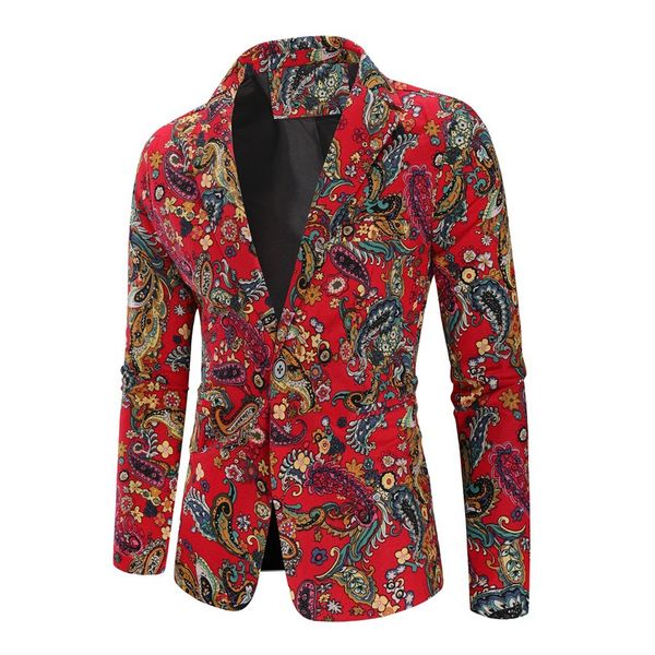 

fashion fashion mens vintage ethnic printed dress floral suit slim fit male blazer jacket terno masculino slim a55, White;black