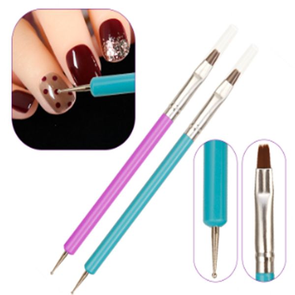 

1pc fashion nail art dotting paint pen rhinestone strap arcylic + fiber for nail salon decorating art tool manicure tool, Silver