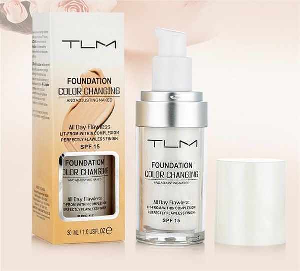 

tlm 30ml color changing liquid foundation oil-control concealer cream hydrating long lasting makeup foundation cream dhl 24pcs