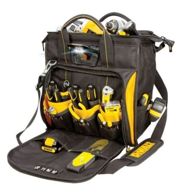 

Dewalt dgl573 41 pocket led lighted pro technician 039 tool bag box carrier new