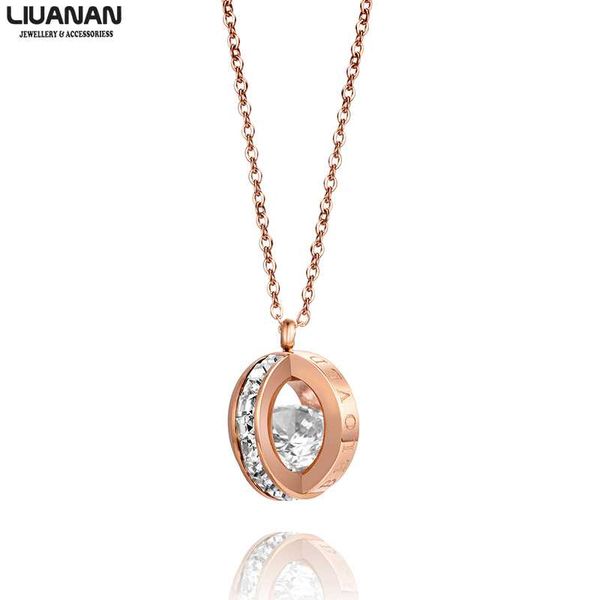 

korean style rose gold long necklace pendant stainless steel cz necklace luxury wedding jewelry for women girl ins style, Silver