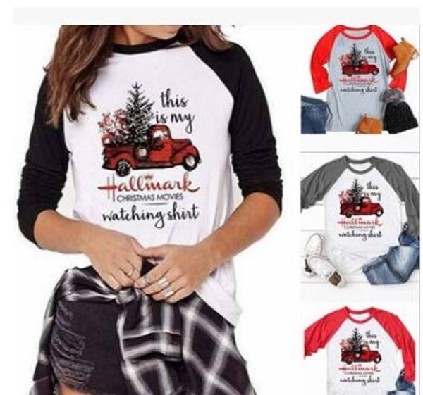 

letter printed this is my hallmark christmas movies watching t shirts car christmas tree emblem tee women tshirts, White