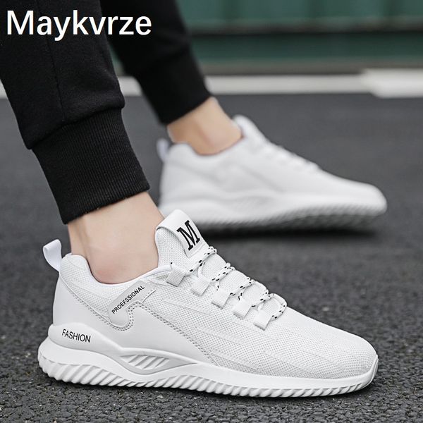 

fashion 2020 new summer men shoes korean version trend of wild running sneakers men's flying woven sports casual tide shoes, Black