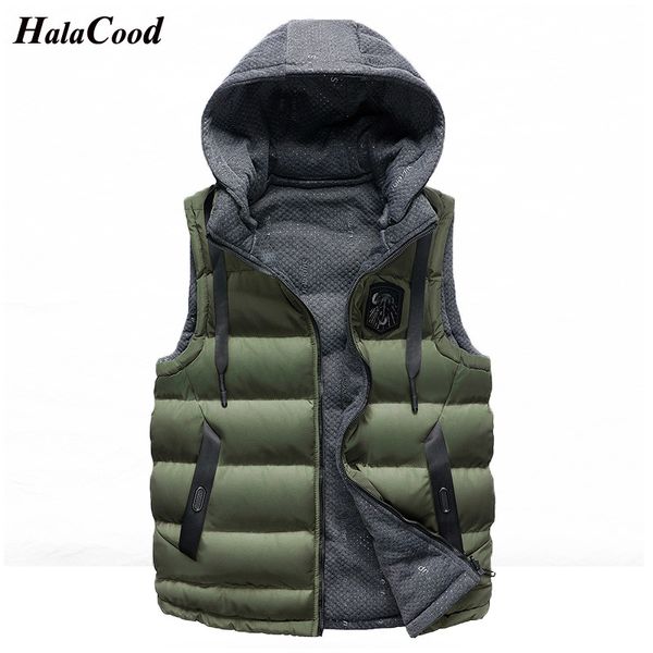 

halacood brand 2018 vest men fashion solid sleeveless hoodies cardigans jacket autumn causal zipper pockets mens vest waistcoat, Black;white
