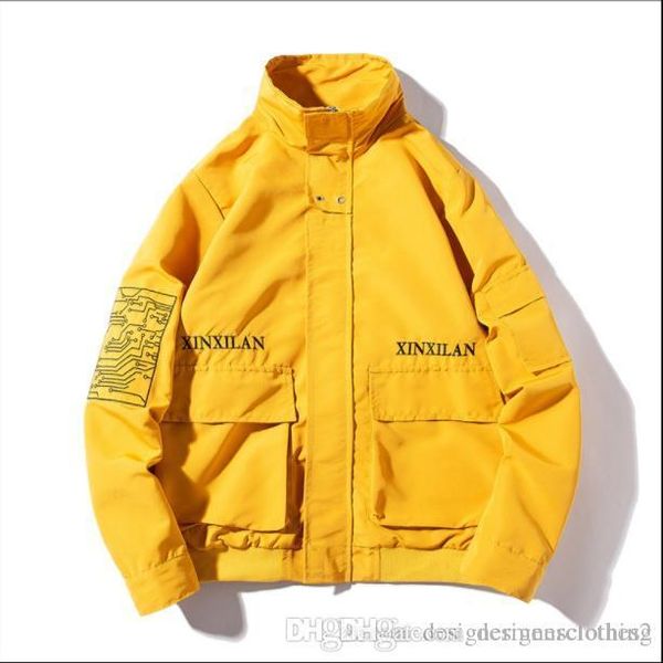 

19ss mens двигателя ветровка куртка весна осень одежда вскользь конструктора куртки jp hommes пальто, Black;brown