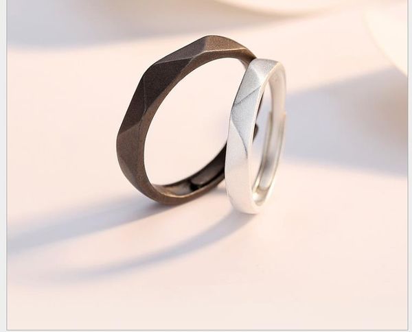 

couple ring female fashion personality japanese light luxury long distance love pair ring, Silver