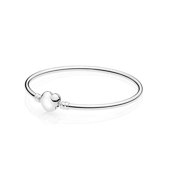 

pb20 big brand pda bangle classic heart buckle bracelet basic chain pure silver wholesale 925 silver sell jewelry have logo, Golden;silver