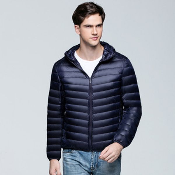 

ultra light down jacket men waterproof winter duck down jackets lightweight hooded coat thin male windbreaker fashion clothing, Black