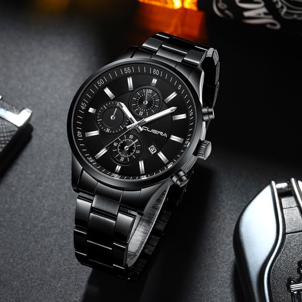 

cuena mens watches automatic mechanical watch men business full steel waterproof sport wrist watch montre homme, Slivery;brown