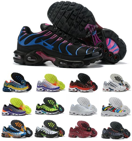 

wholesale 2019 tn plus mens original fashion sneakers tn air shoes sales france basket tn requin chaussures size 40-46, Black