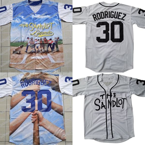 

30 The Sandlot Legends Benny 'The Jet' Rodriguez Baseball Jersey White Men 3D Printer Shirts Size S-3XL