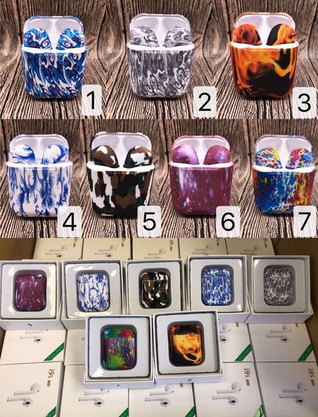 

I9 tw camo printing twin port in ear earbud wirele tereo ear mini bluetooth head et earphone earpbud wirele with charging box