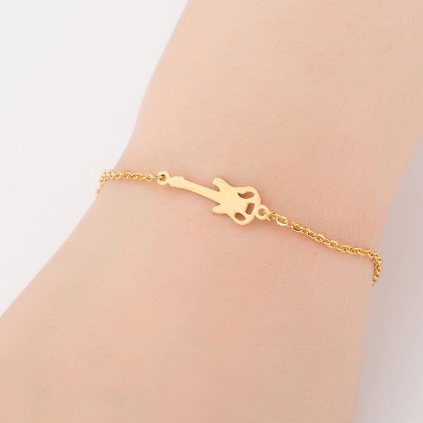 

guitar bracelet for women stainless steel adjustable bracelet couple gold charms jewelry gifts for male accessories, Golden;silver
