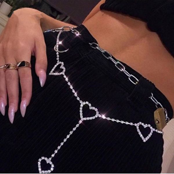 

cross-border jewelry waist chain european and american crystal claw chain lovely waist chain simple body waist, Silver
