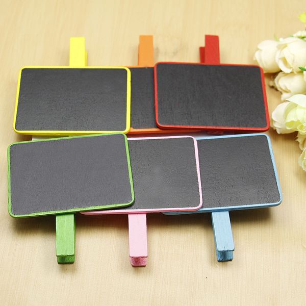 

mini colorful blackboard chalkboard wooden message labels holder clips wedding home decorative events party supplies