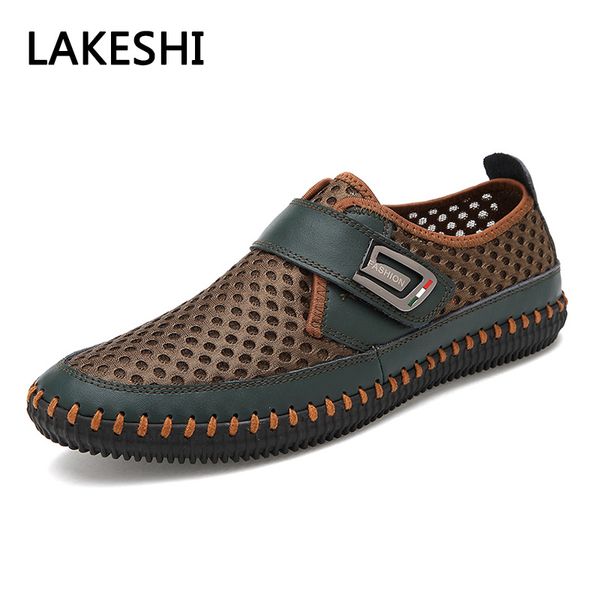 

mens sandals pu leather slip on men shoes soft comfortable casual shoes men trainers, Black