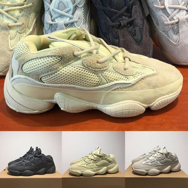 

2019 Super Moon Yellow 500 Kanye West Кроссовки Для Мужчин Женщин Salt Blush Desert Rat 500 Дизайнер Мужчины Кроссовки Кроссовки Спортивная Обувь