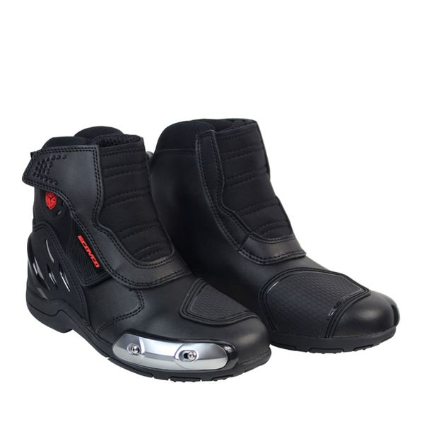 

motorcycle riding boots microfiber leather motocross off-road racing ankle boots street riding shoes protective gear